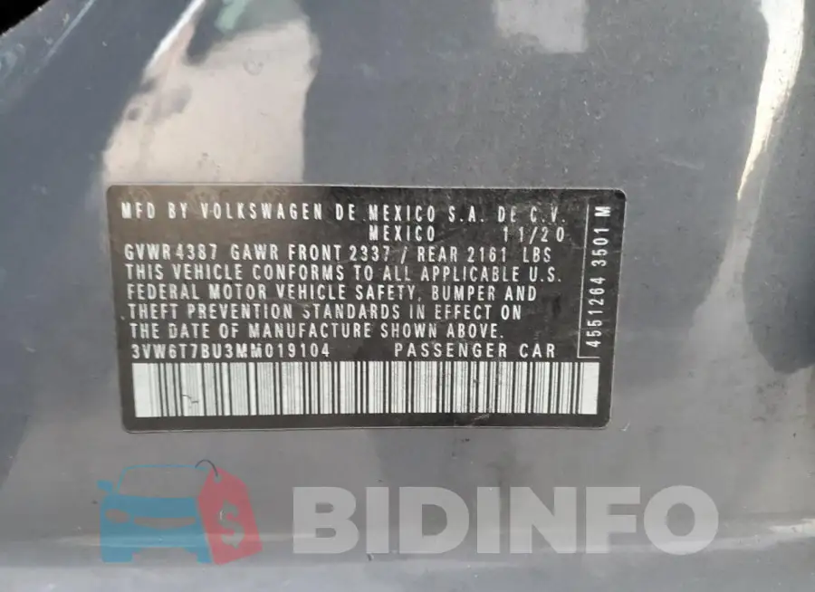3VW6T7BU3MM019104 Photo# 13