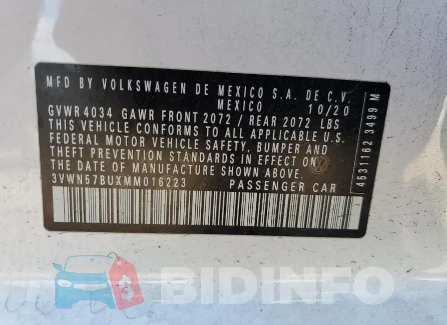 3VWN57BUXMM016223 Photo# 13