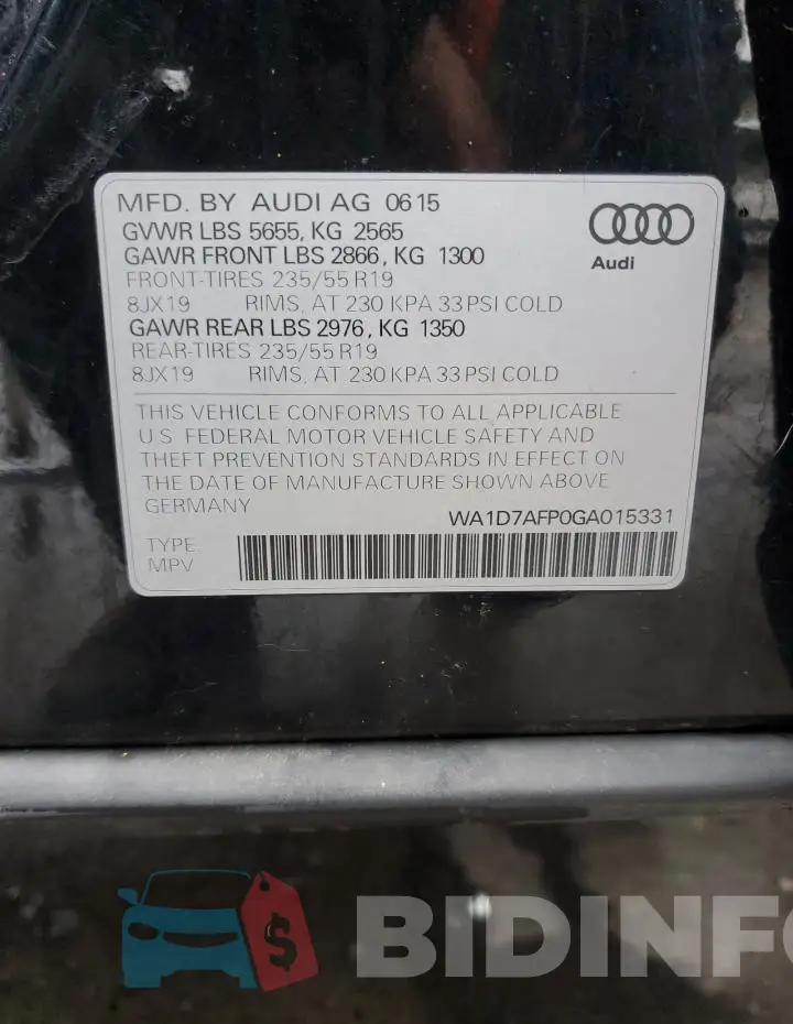 WA1D7AFP0GA015331 Photo# 13