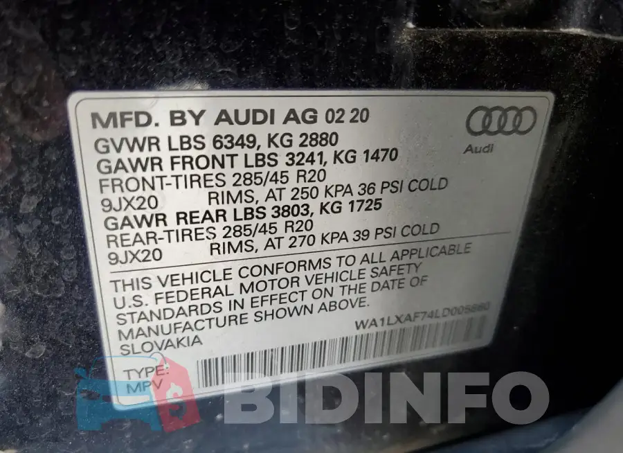 WA1LXAF74LD005860 Photo# 13