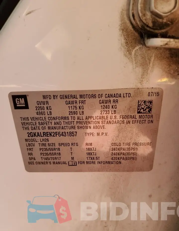 2GKALREK2F6431857 Photo# 13