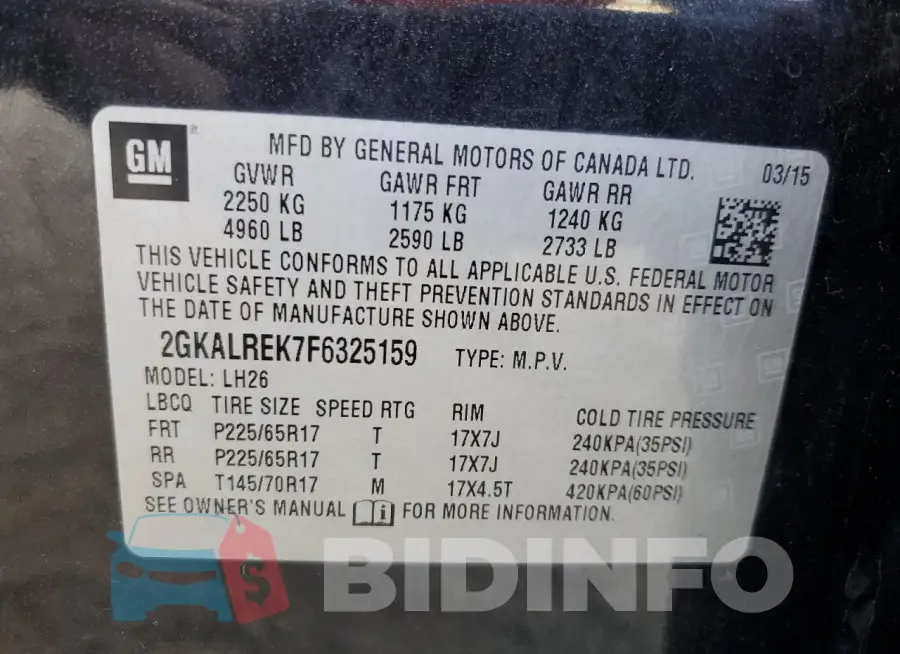 2GKALREK7F6325159 Photo# 14