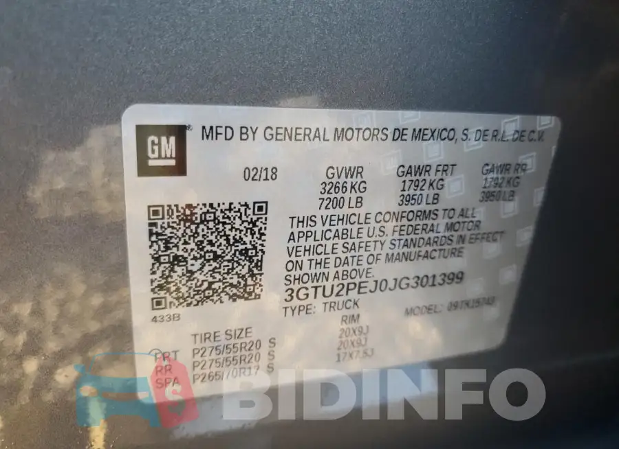 3GTU2PEJ0JG301399 Photo# 13