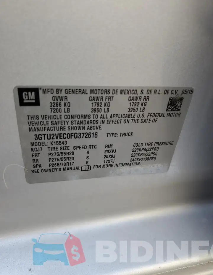 3GTU2VEC0FG372616 Photo# 12