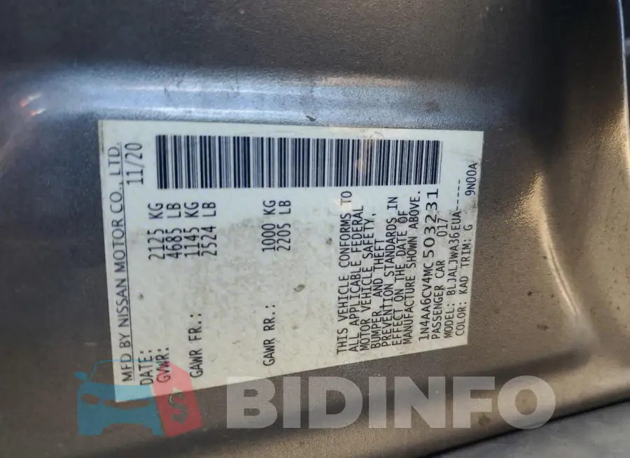 1N4AA6CV4MC503231 Photo# 12