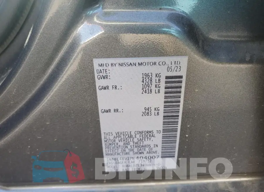 1N4BL4BV1PN404007 Photo# 12