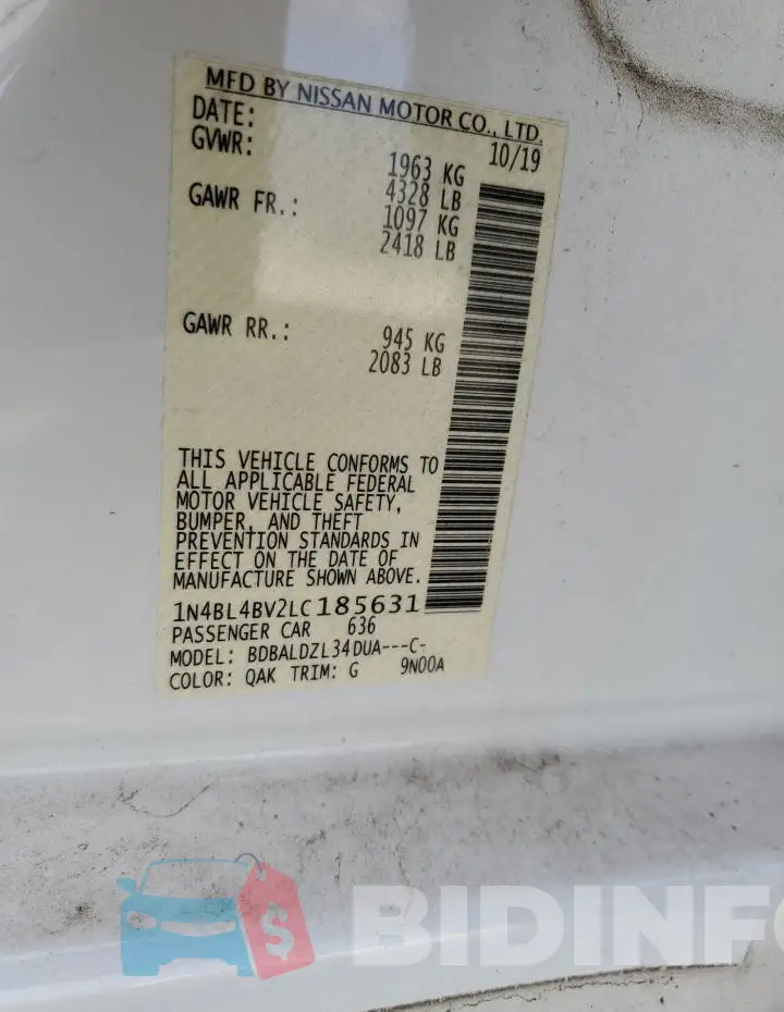 1N4BL4BV2LC185631 Photo# 12
