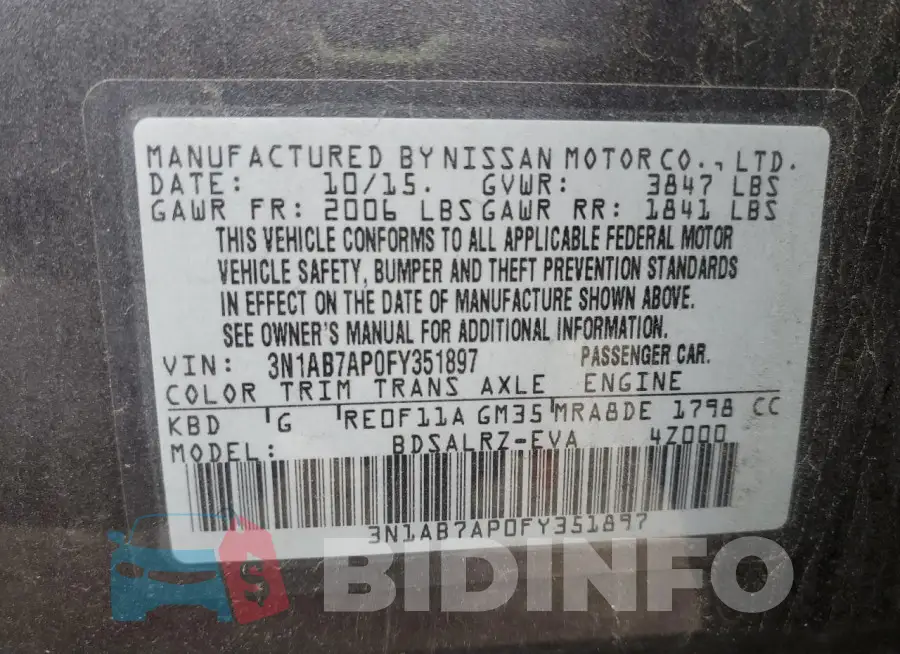 3N1AB7AP0FY351897 Photo# 12