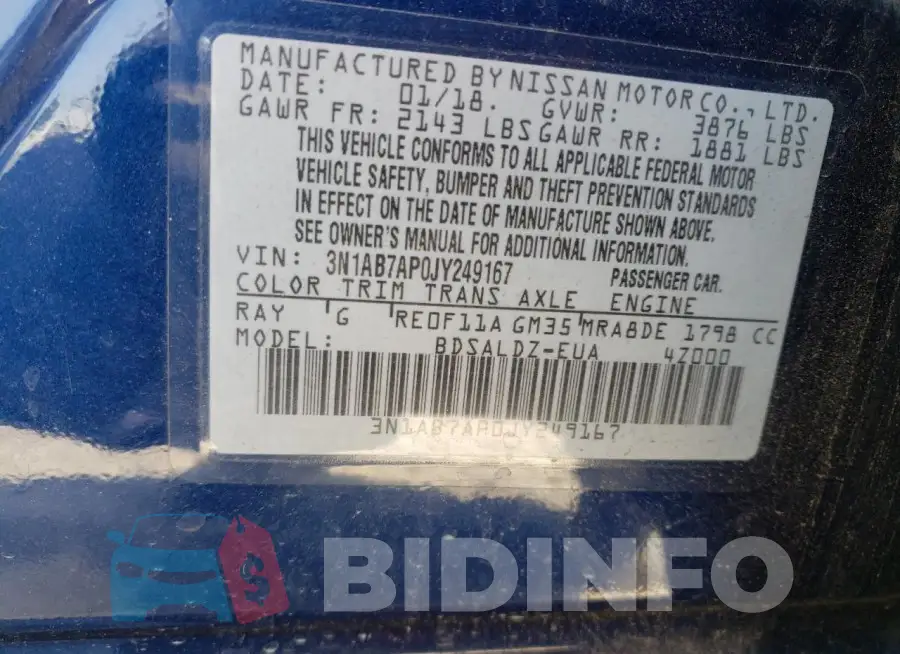 3N1AB7AP0JY249167 Photo# 13