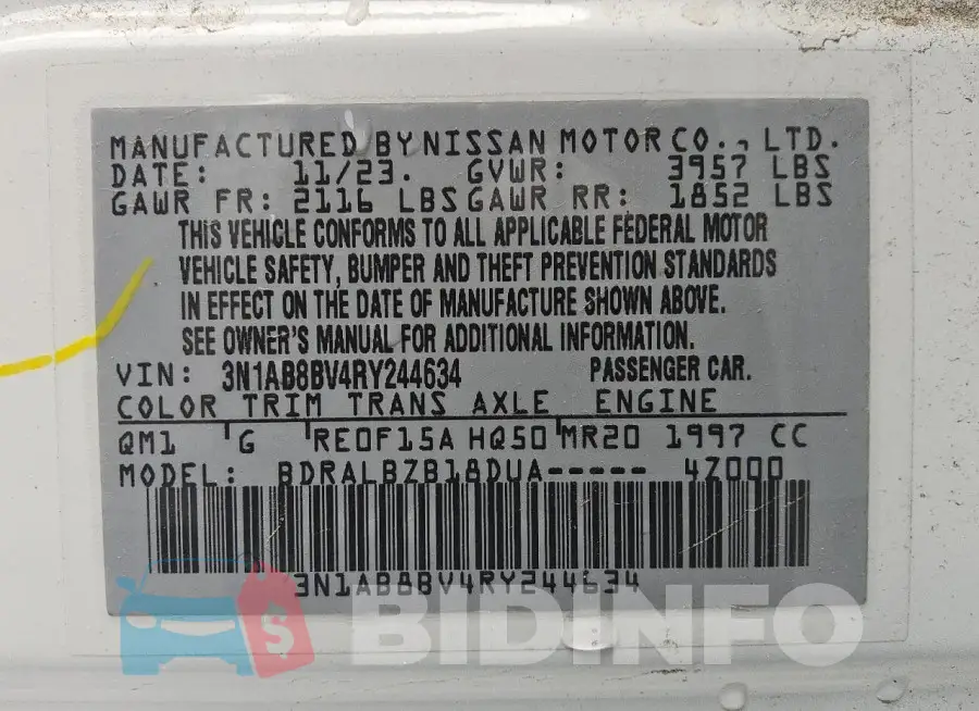 3N1AB8BV4RY244634 Photo# 12