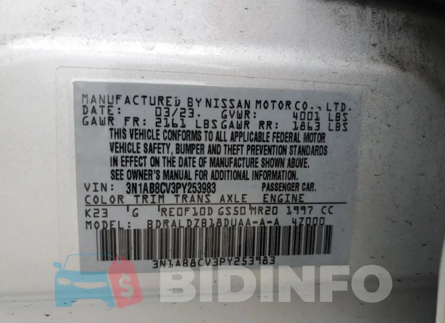 3N1AB8CV3PY253983 Photo# 12