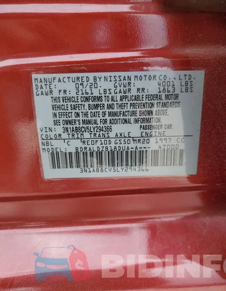 3N1AB8CV5LY294366 Photo# 12