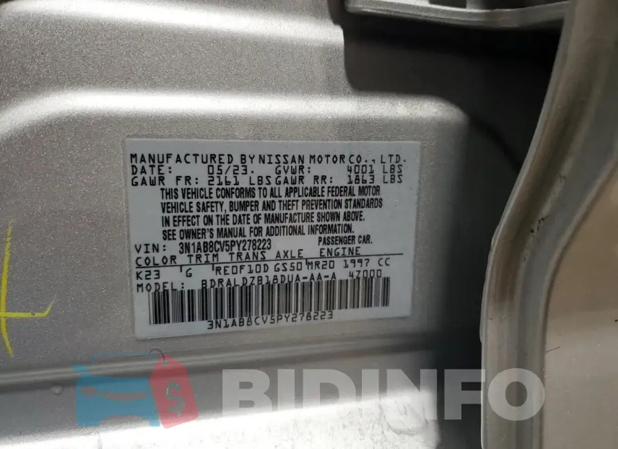 3N1AB8CV5PY278223 Photo# 12