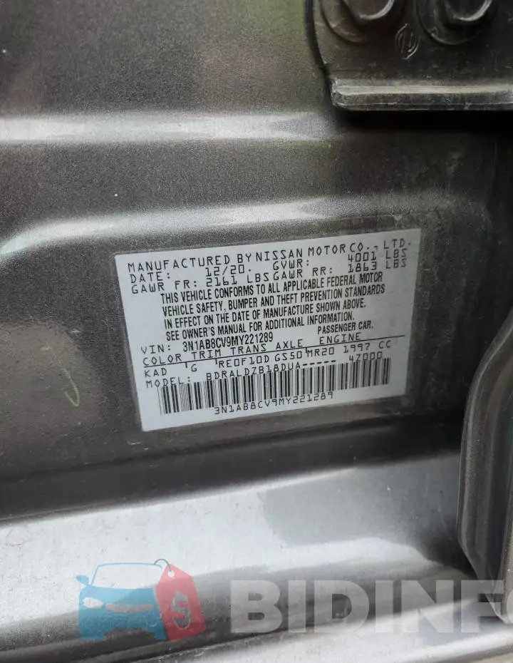 3N1AB8CV9MY221289 Photo# 13