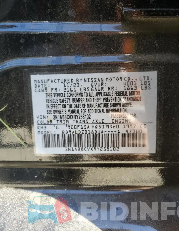 3N1AB8CVXRY258102 Photo# 13