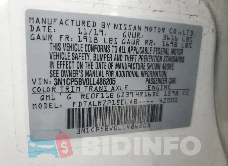3N1CP5BV0LL486205 Photo# 12