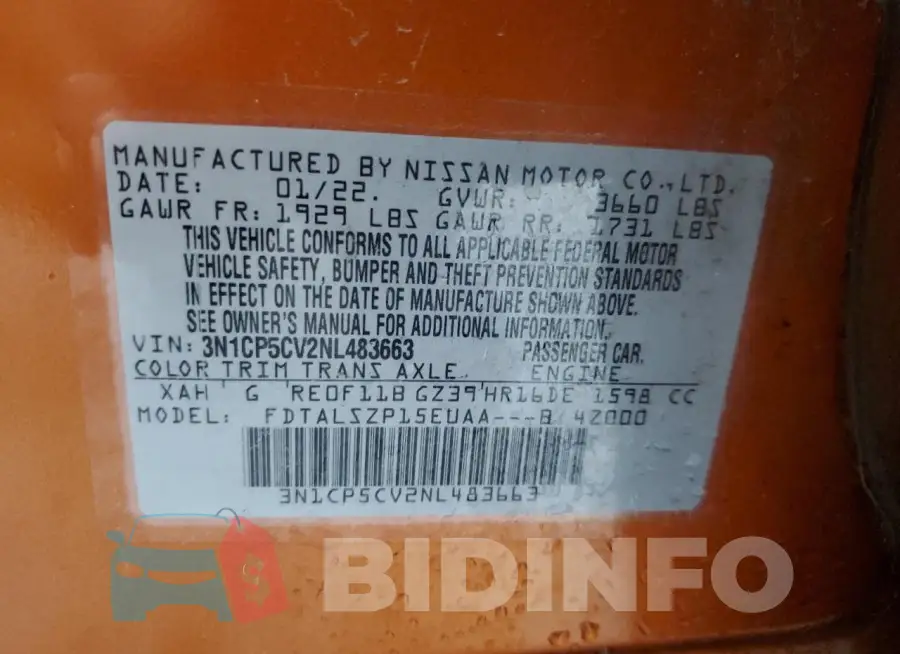 3N1CP5CV2NL483663 Photo# 14