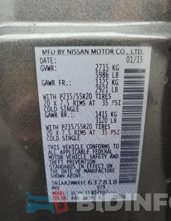 5N1AR2MM4FC637818 Photo# 12