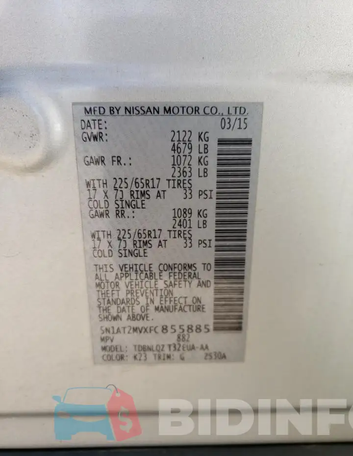 5N1AT2MVXFC855885 Photo# 13
