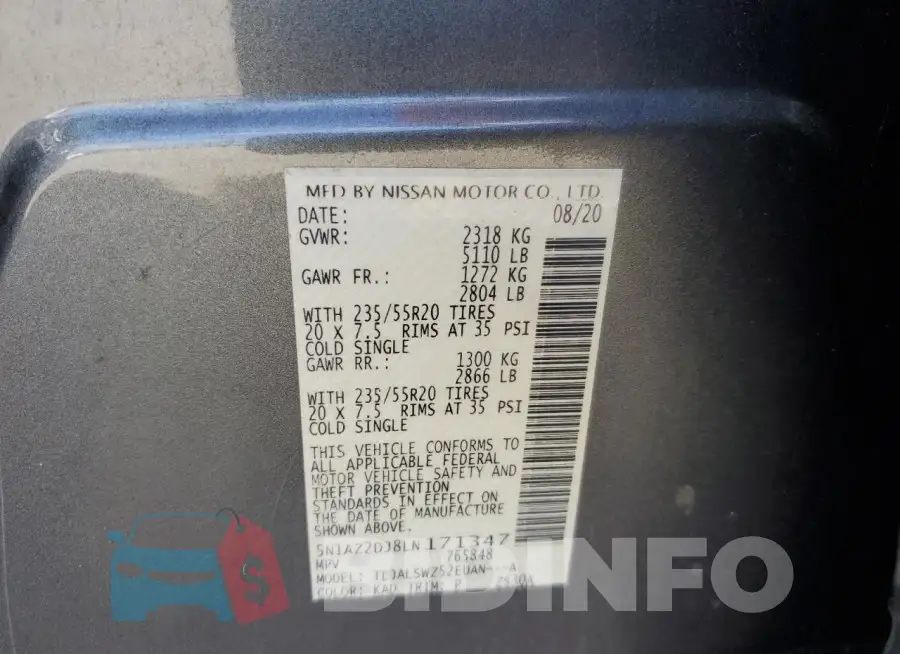 5N1AZ2DJ8LN171347 Photo# 13