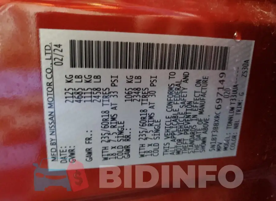 5N1BT3BBXRC697149 Photo# 13