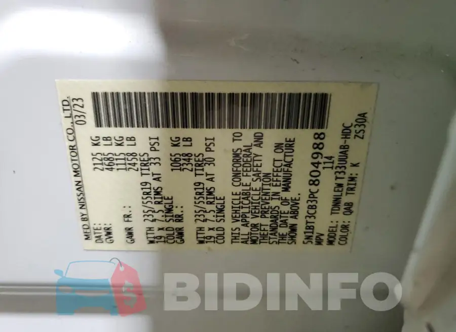 5N1BT3CB3PC804988 Photo# 13