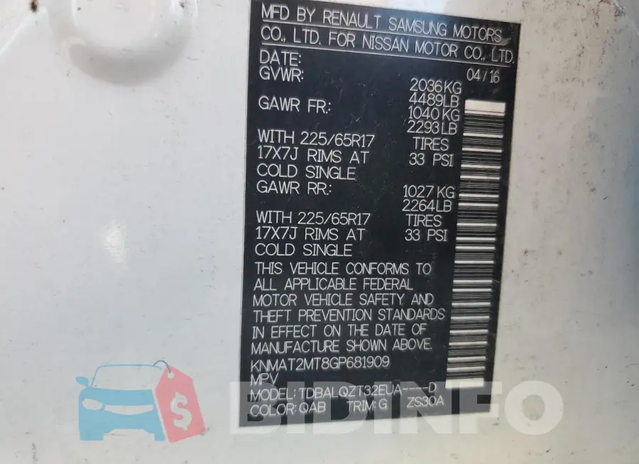 KNMAT2MT8GP681909 Photo# 14