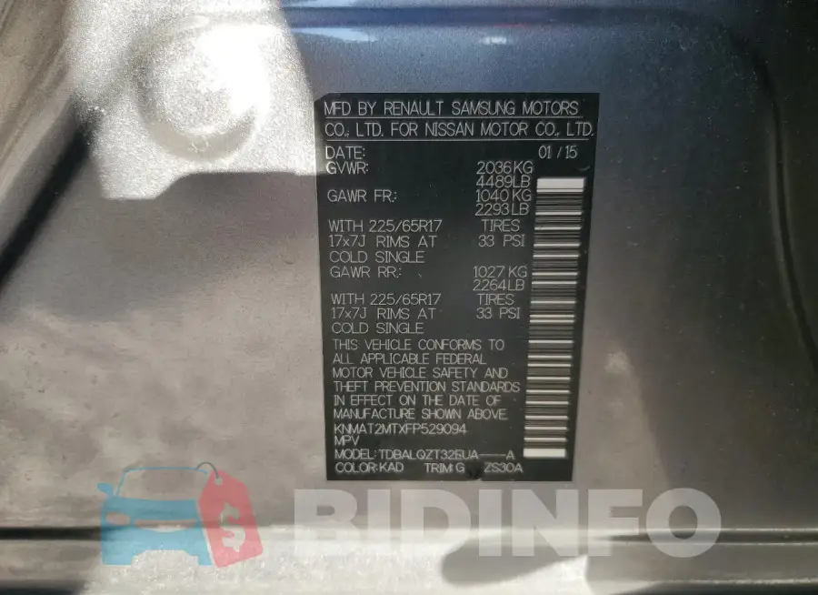 KNMAT2MTXFP529094 Photo# 13