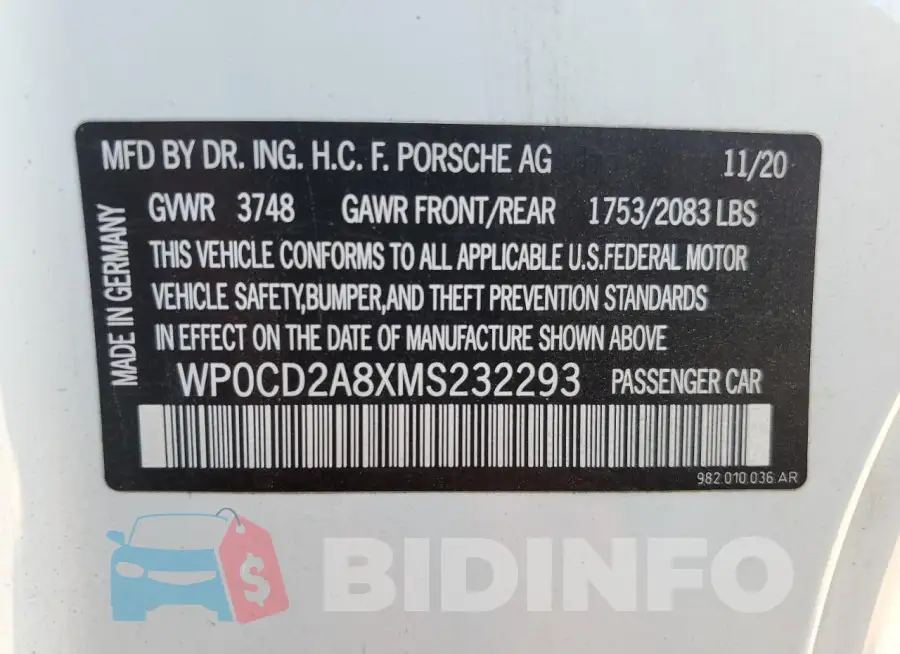 WP0CD2A8XMS232293 Photo# 12