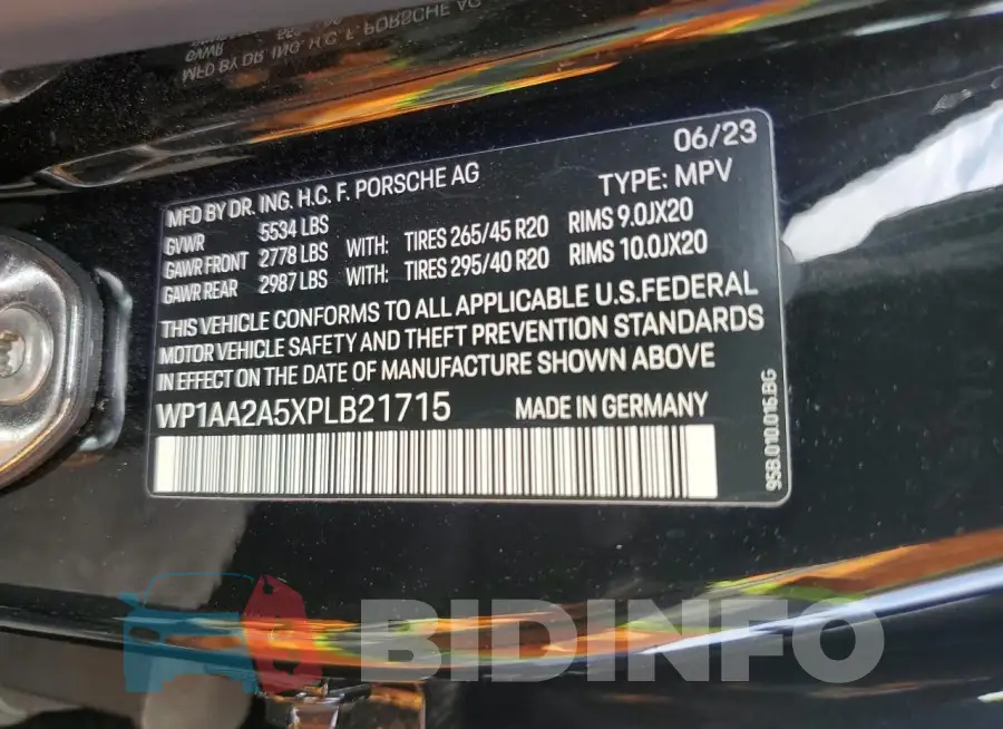 WP1AA2A5XPLB21715 Photo# 13