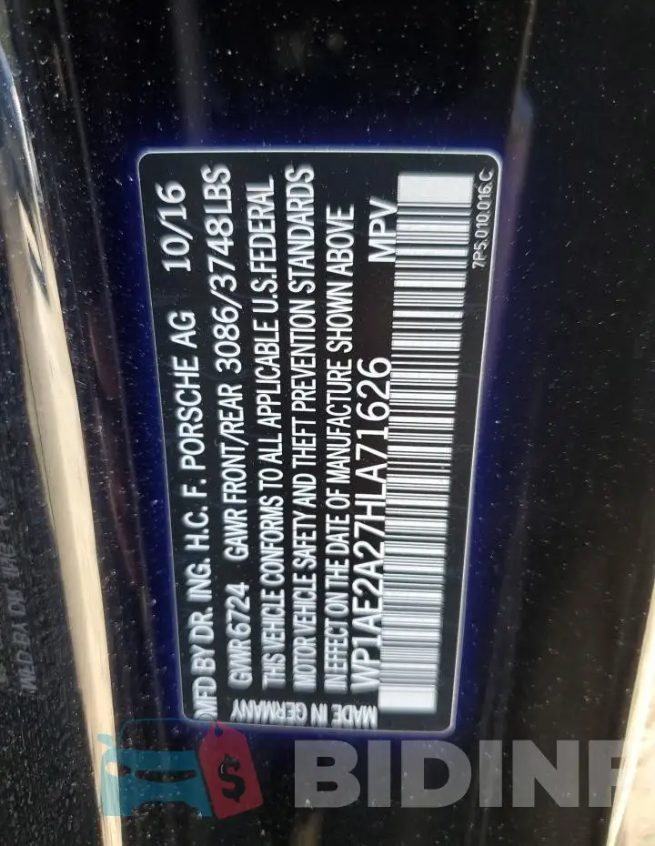 WP1AE2A27HLA71626 Photo# 13