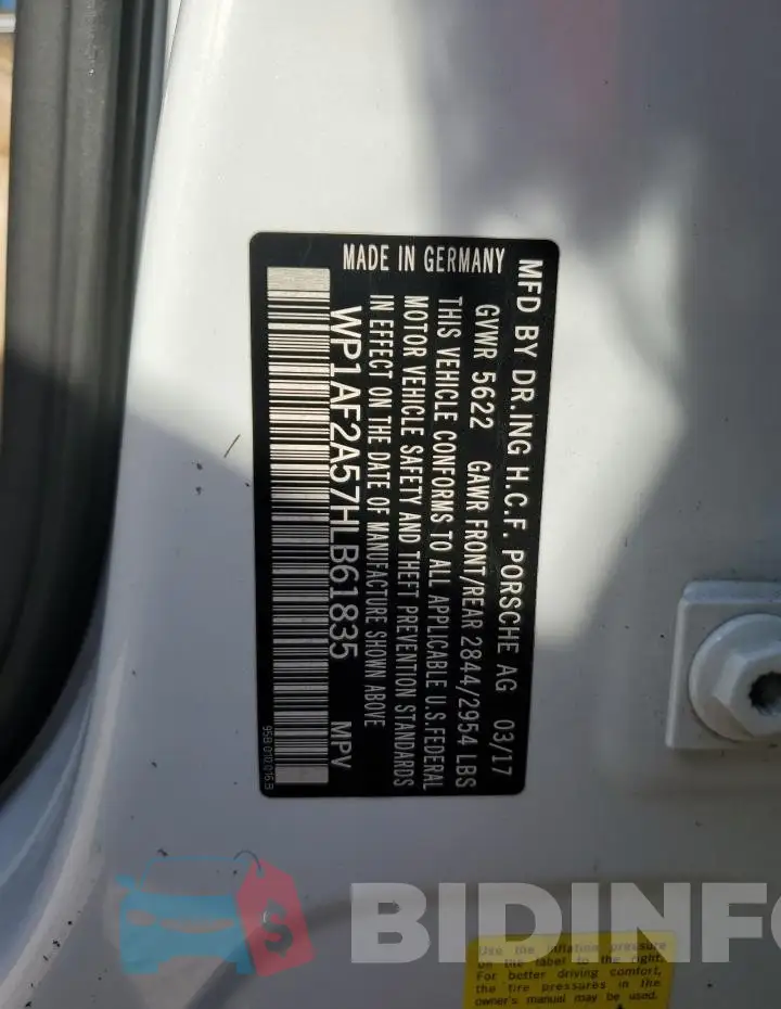 WP1AF2A57HLB61835 Photo# 13
