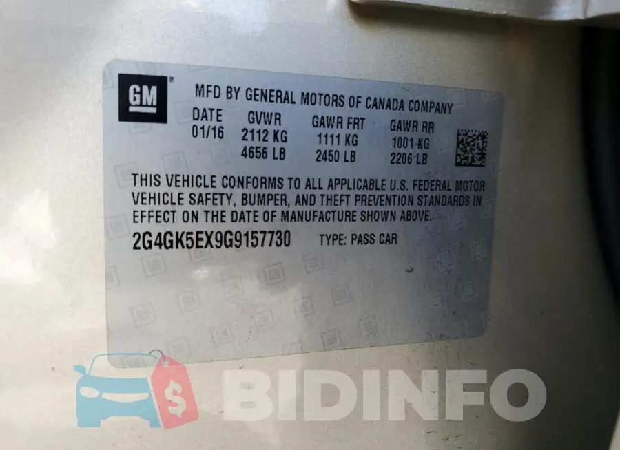 2G4GK5EX9G9157730 Photo# 12