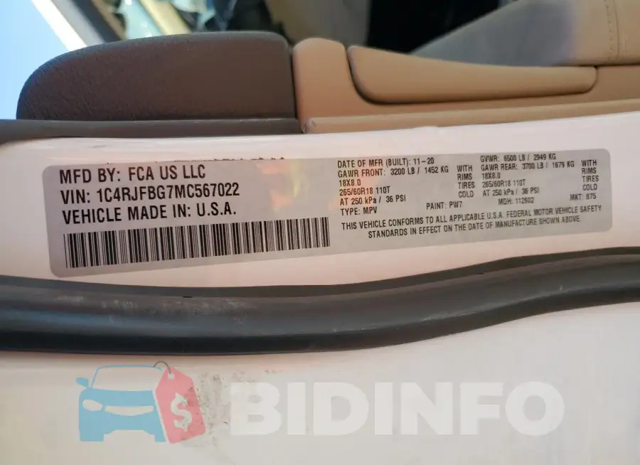 1C4RJFBG7MC567022 Photo# 13