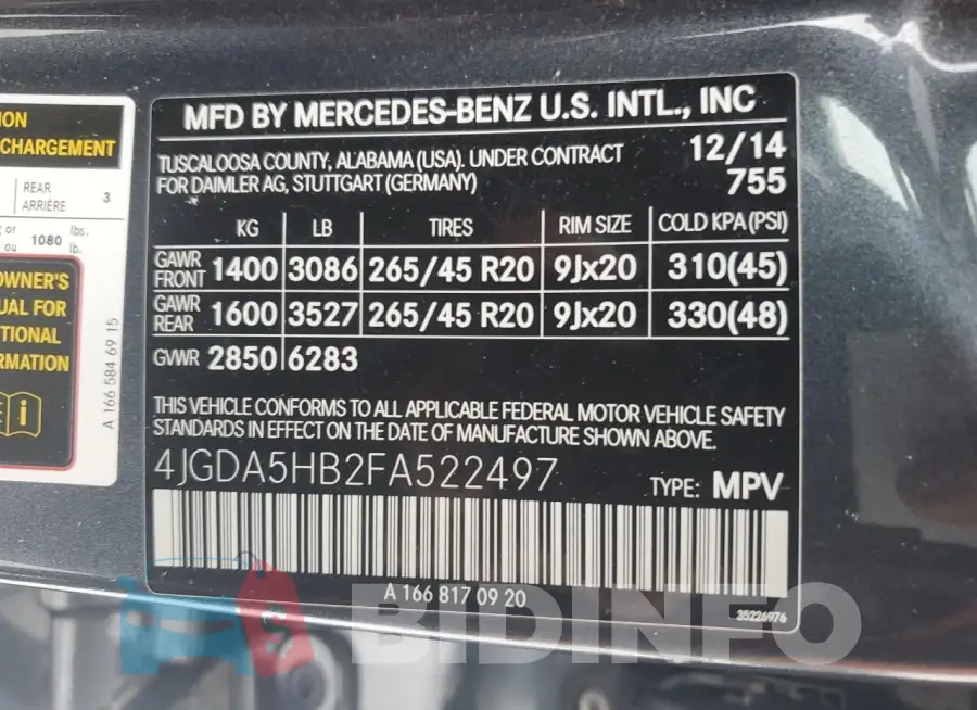 4JGDA5HB2FA522497 Photo# 13