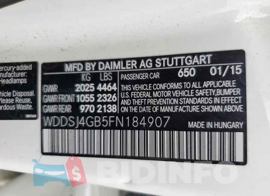 WDDSJ4GB5FN184907 Photo# 12