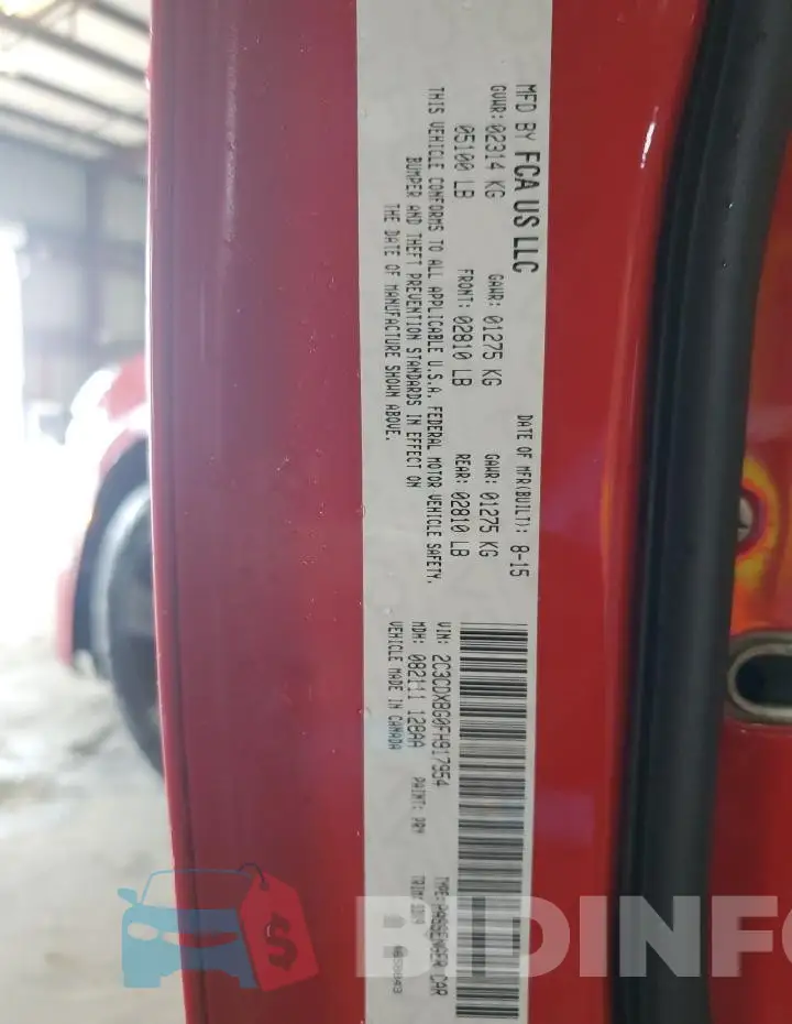 2C3CDXBG0FH917954 Photo# 12