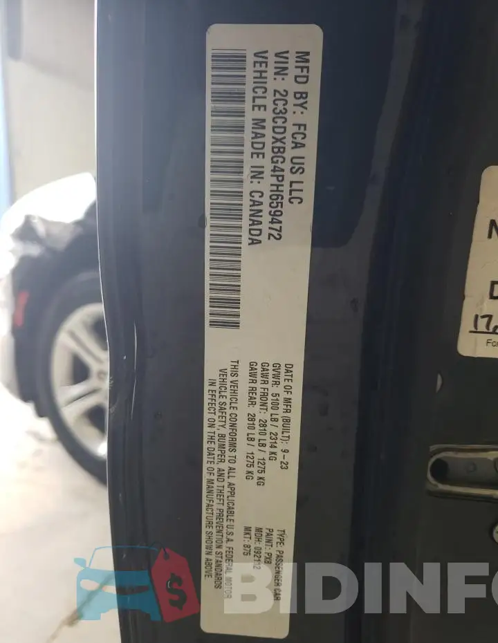 2C3CDXBG4PH659472 Photo# 12