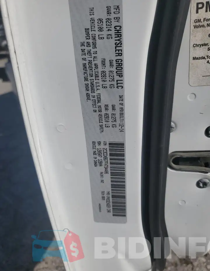 2C3CDXBG7FH734406 Photo# 12