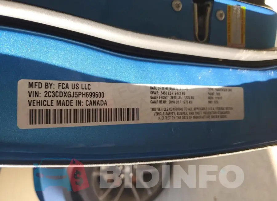2C3CDXGJ5PH699600 Photo# 12