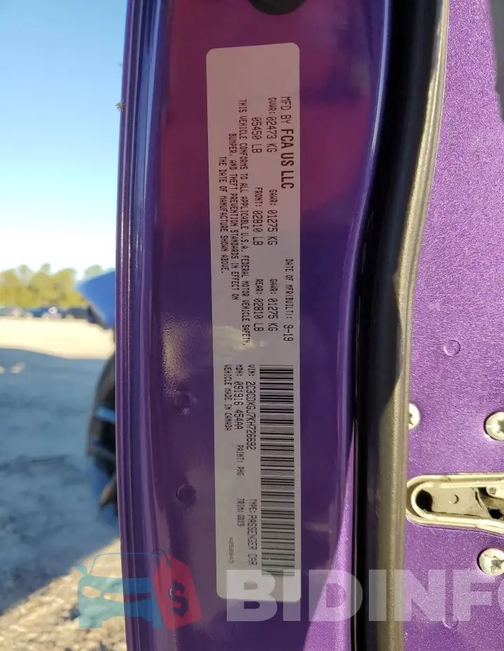 2C3CDXGJ7KH726692 Photo# 13