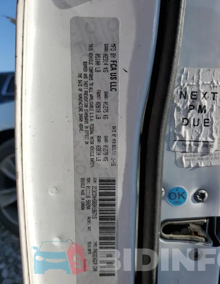 2C3CDXHG6GH186715 Photo# 12