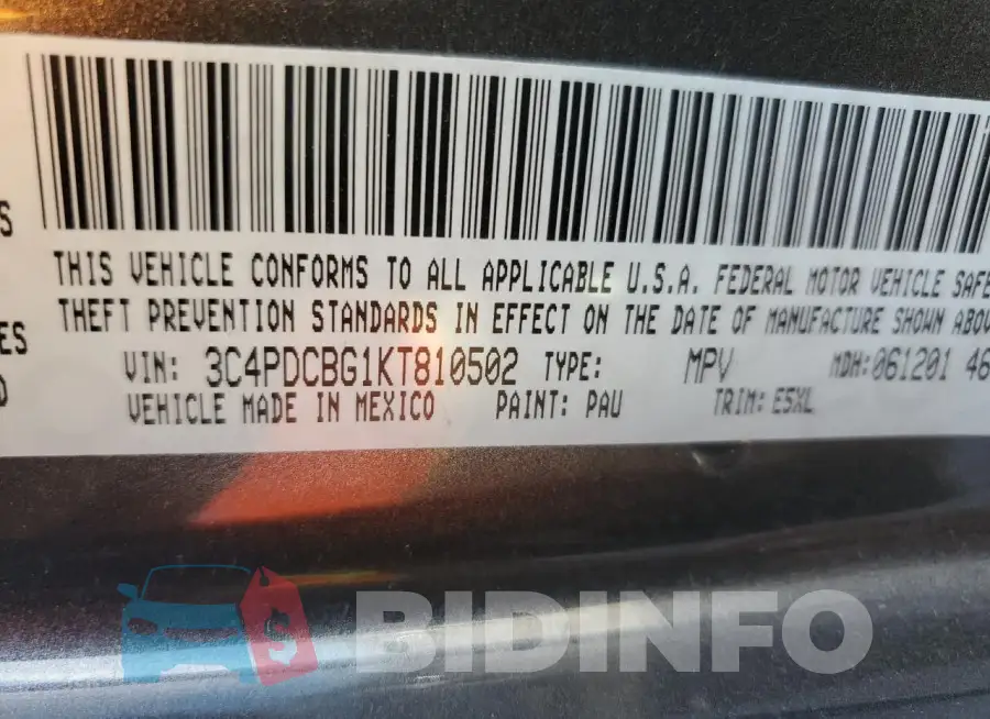 3C4PDCBG1KT810502 Photo# 12