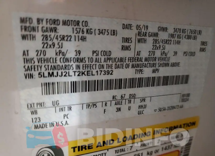 5LMJJ2LT2KEL17392 Photo# 14