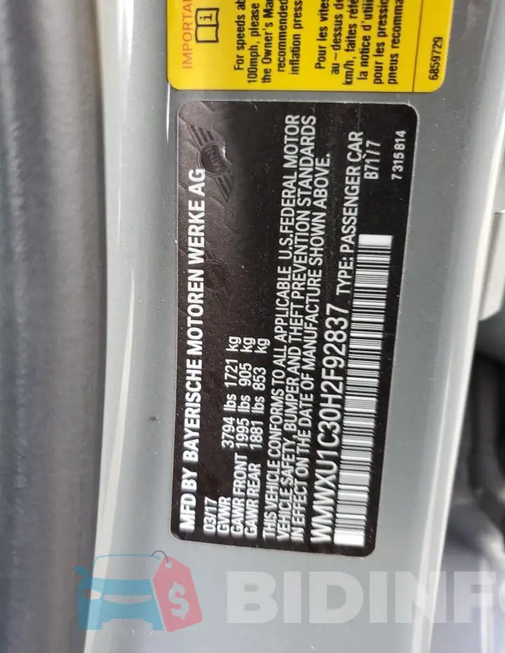WMWXU1C30H2F92837 Photo# 12