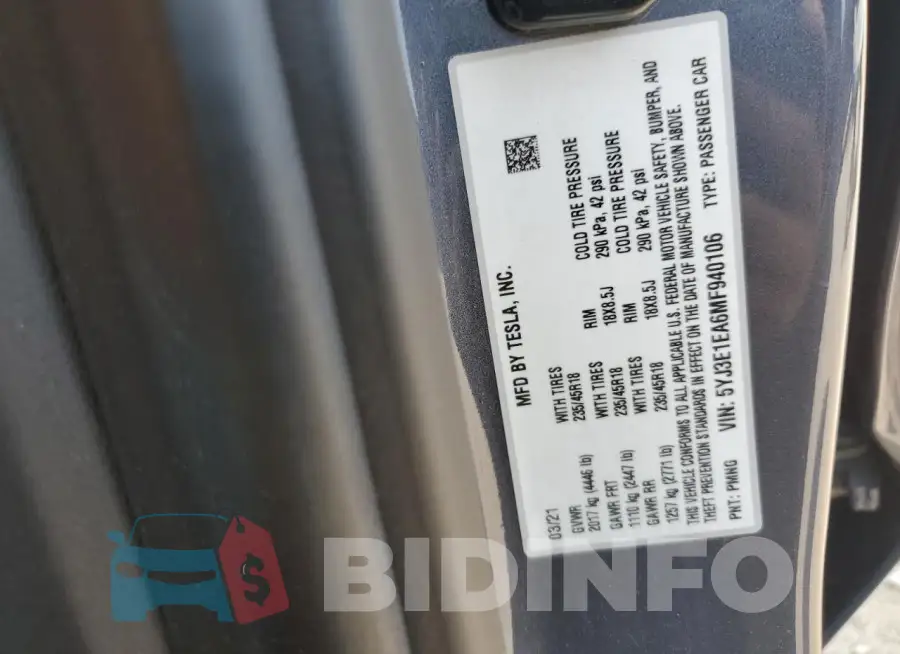 5YJ3E1EA6MF940106 Photo# 12
