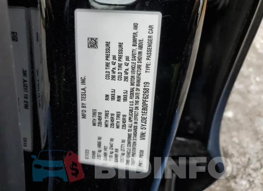 5YJ3E1EB0PF626819 Photo# 12