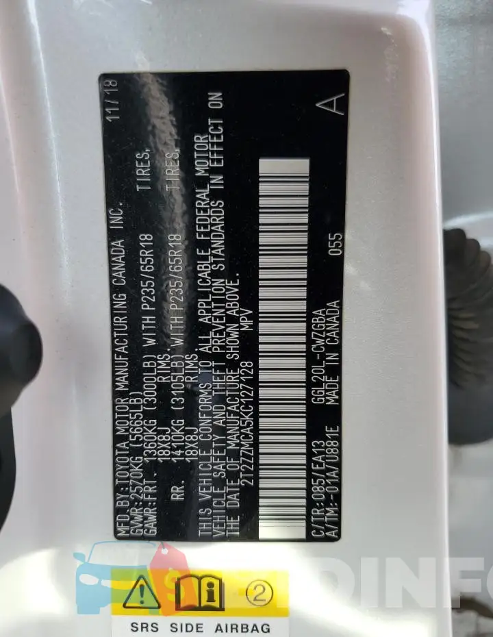 2T2ZZMCA5KC127128 Photo# 13