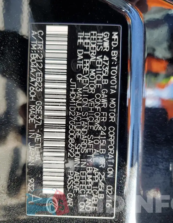 JTHCM1D27G5008692 Photo# 12