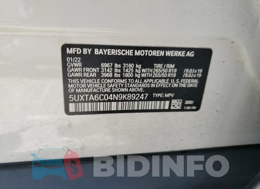 5UXTA6C04N9K89247 Photo# 14